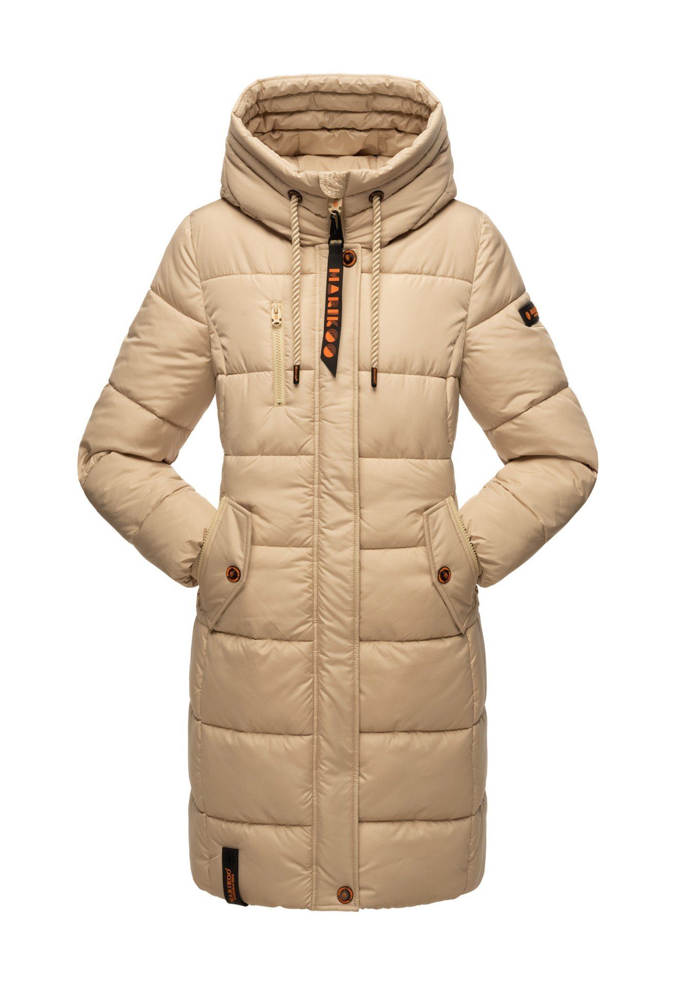 mit Beige Marikoo einer Outdoorjacke Kapuze großen Yuikoo