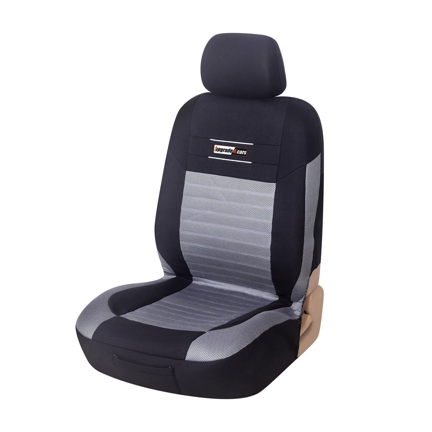 Upgrade4cars Fahrersitz Beifahrersitz Vordersitz, 2-teilig, oder Grau Auto-Sitzschoner Auto-Zubehör Universal, Autositzbezug