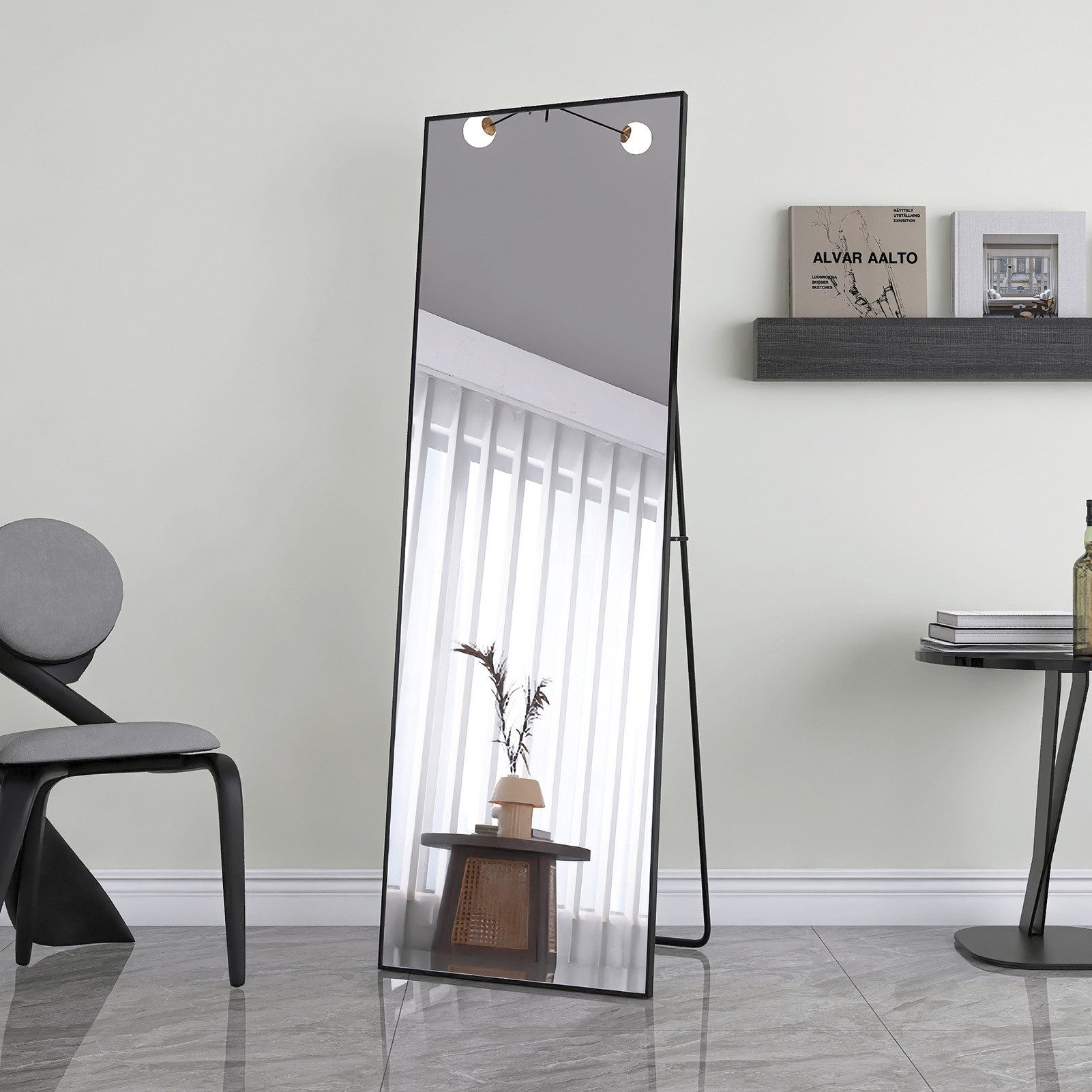 Furnishings Home Ganzkörperspiegel Standspiegel Oval Wandspiegel günstig online kaufen