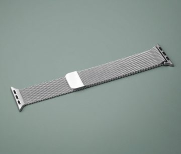 PRECORN Smartwatch-Armband Ersatzarmband in silber mit Magnet für Apple Watch 8/7/6/5/4/3/2/1/SE