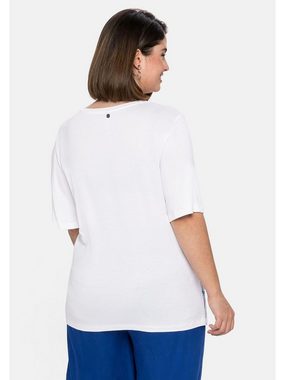 Sheego T-Shirt Große Größen mit Frontdruck und Flügelärmeln