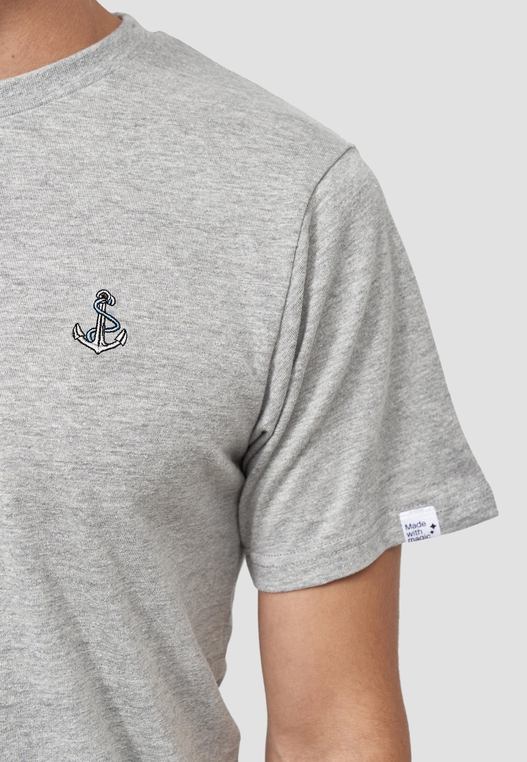 Bio-Baumwolle zertifizierte Anker MIKON Hellgrau T-Shirt GOTS