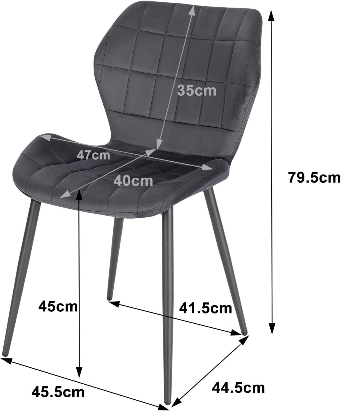 gepolsterter (4 Woltu Esszimmerstuhl Stuhl, mit Metallbeine Rückenlehne, St),