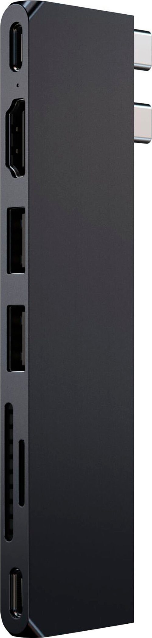 Satechi USB-C Pro Hub Slim Adapter Laptop-Adapter USB-C zu HDMI, MicroSD-Card, SD-Card, USB 4.0, USB Typ A, USB Typ C