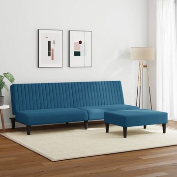 vidaXL Sofa 2-tlg. Sofagarnitur Blau Samt