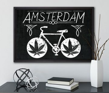 Pixxprint Leinwandbild Amsterdam Black, Wanddekoration (1 St), Leinwandbild fertig bespannt, in einem Schattenfugen-Bilderrahmen gefasst, inkl. Zackenaufhänger