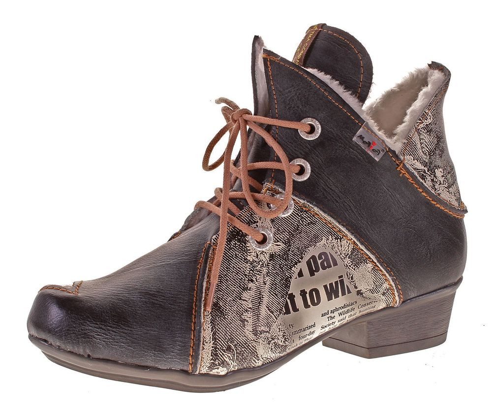 Leder Winter Stiefeletten Damen Schuhe TMA 8818 F Winterboots