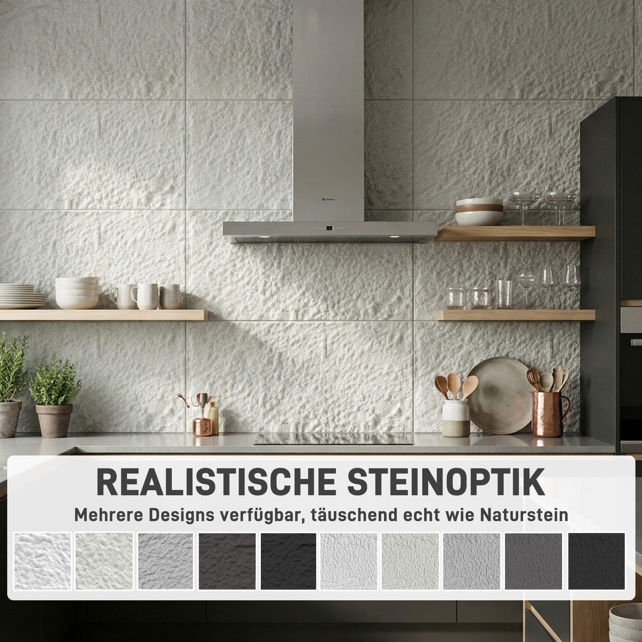 FIVMEN 3D Wandpaneel 120x60 cm Steinoptik Polystyrol 3cm dick Leichte Deckenpaneele, (2-tlg) für Wohnzimmer Küche Bad Schlafzimmer, 2 Stück/3 Stück – Bild 5 von 5