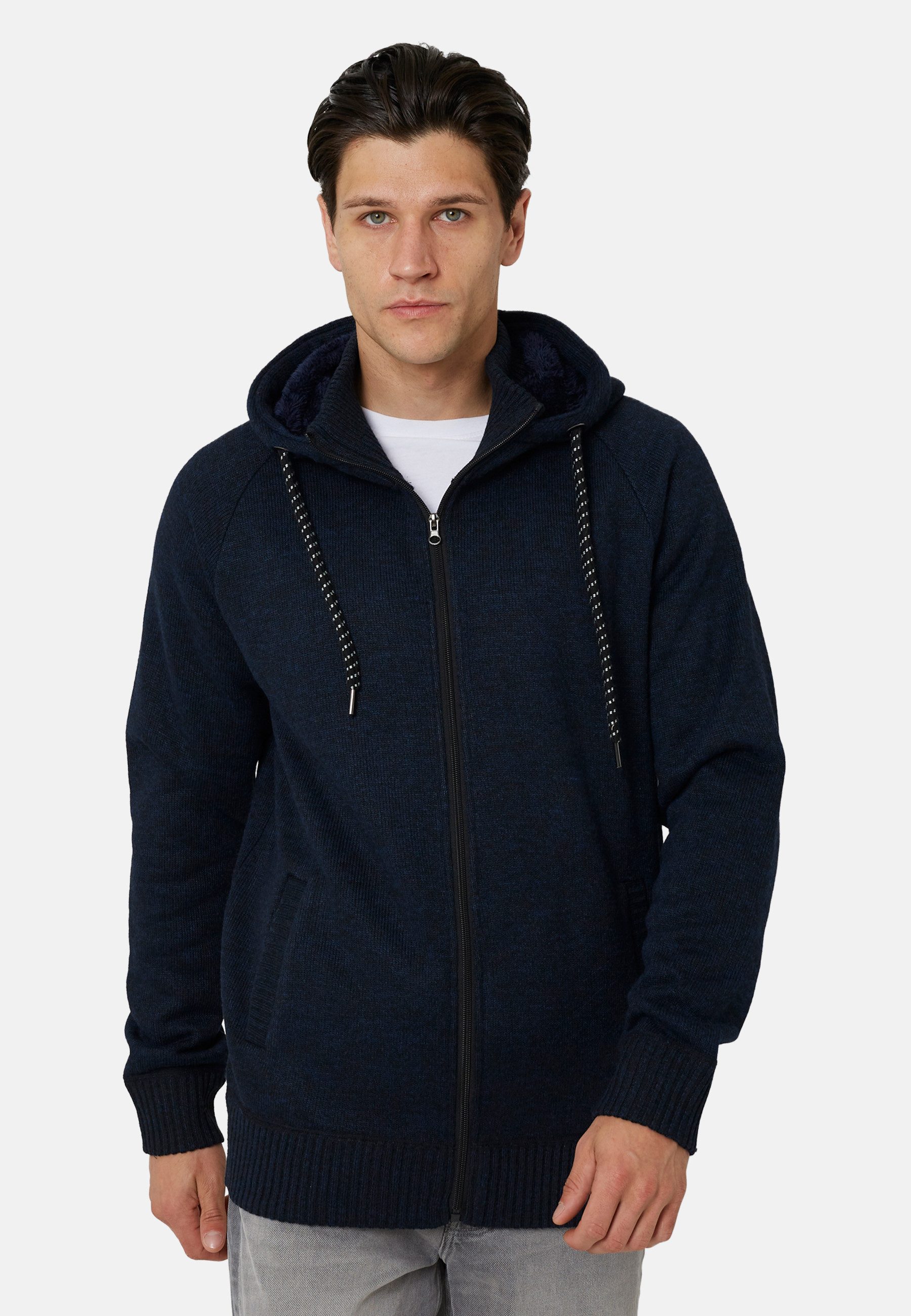 Brave Soul Strickpullover Herren-Kapuzenjacke mit Reißverschluss und Sherpa-Futter