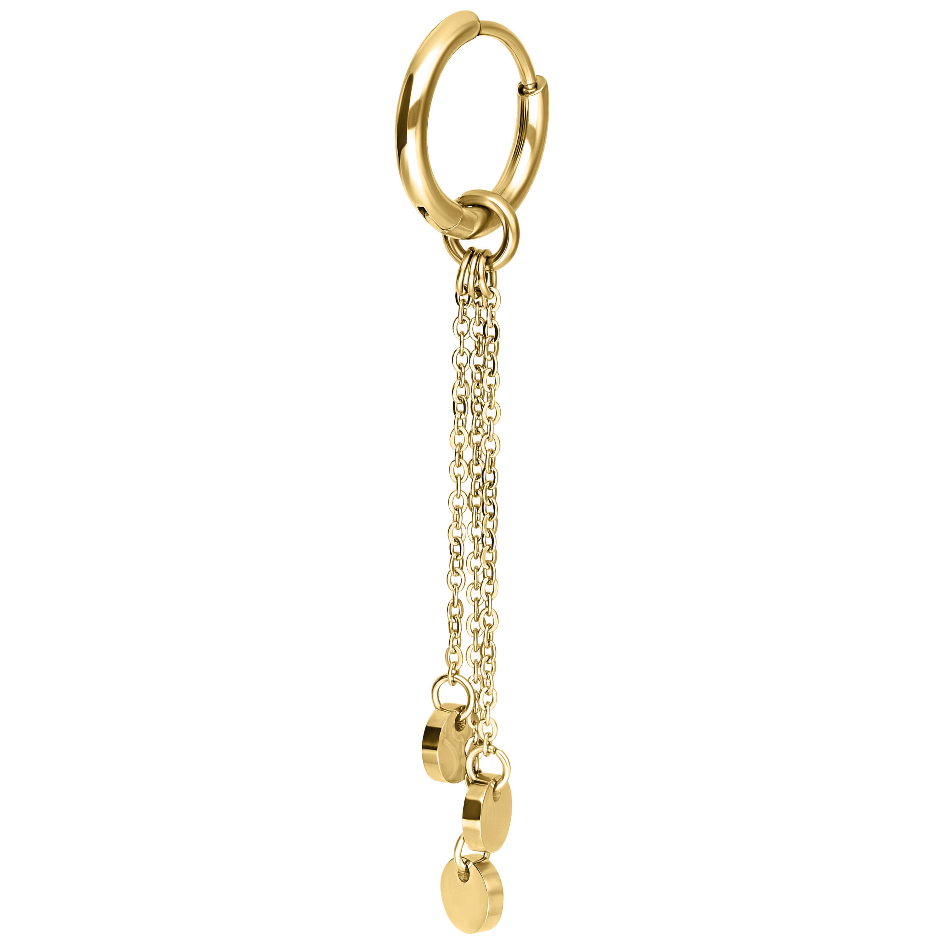 Wildcat Paar Ohrhänger Little Plate Hoops - Gold, Chirurgenstahl 316L - wasserfest, langlebig, hautverträglich – Bild 5 von 5