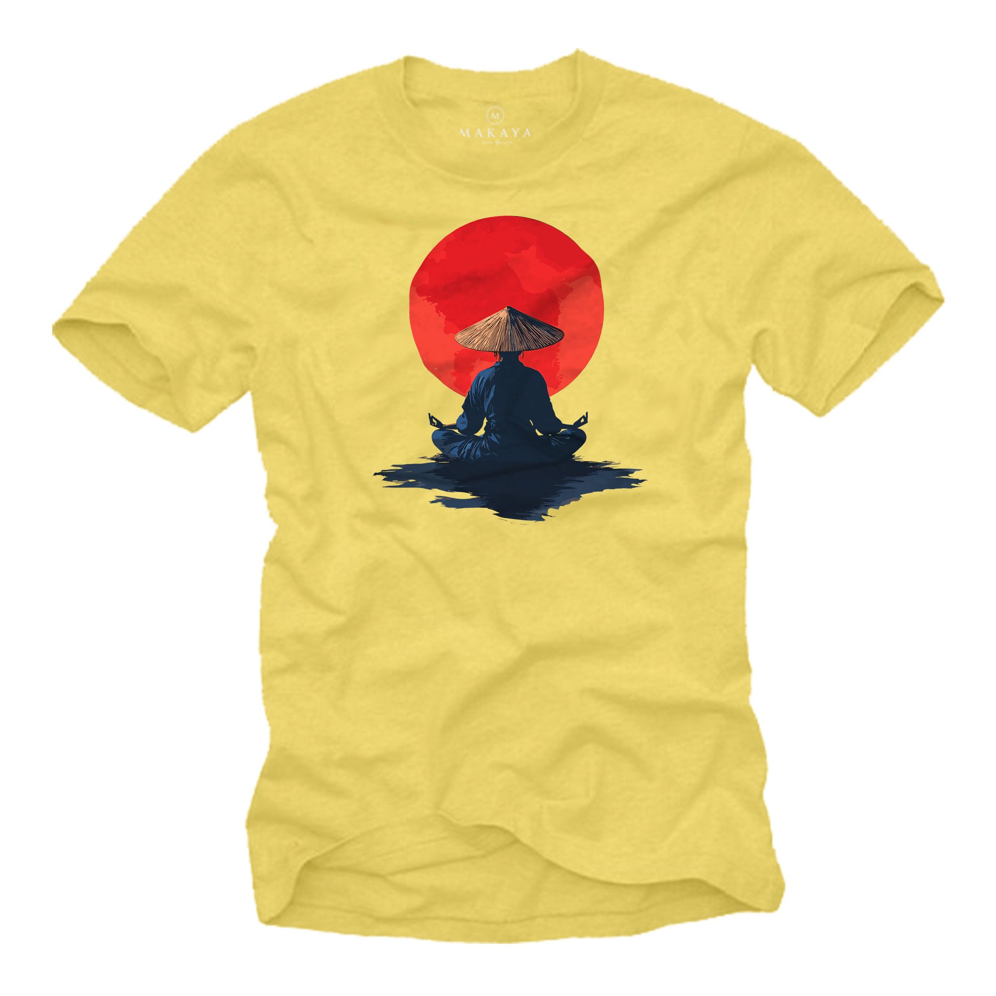 T-Shirt Männershirt mit Mönch Print – Funshirt für Yoga & Zen Liebhaber