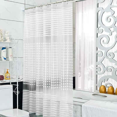 Rosnek Duschvorhang »Transparent, Streifen, PEVA, wasserdicht, mit Haken, 5 Größen, für das Badezimmer« Breite 120 cm, Höhe 200 cm