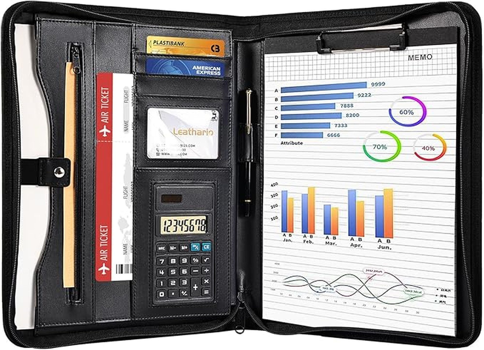 M-Diamant Konferenzmappe Schreibmappe mit Reißverschluss DIN A4 Businessmap günstig online kaufen