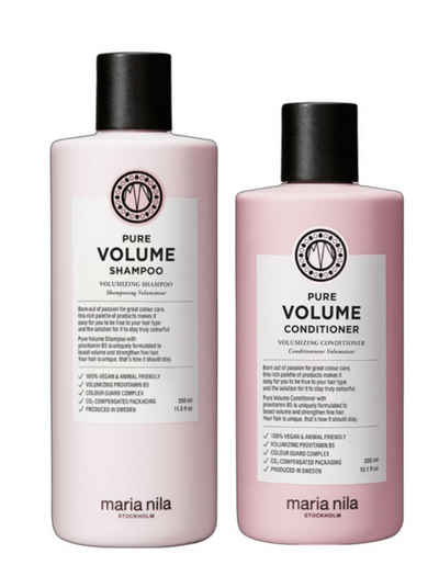 Maria Nila Haarpflege-Set Nila Luminous Colour Duo, Set, 2-tlg., Shampoo 350 ml + Conditioner 300 ml, verleiht feinem Haar Volumen