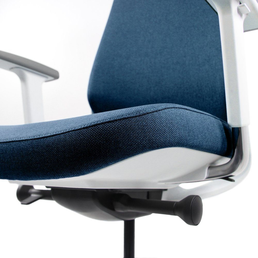 hjh OFFICE Drehstuhl WHITE CHIARO T4 Blau Bürostuhl ergonomisch Stoff St), Profi Schreibtischstuhl (1