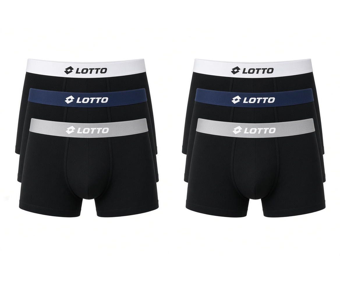 Lotto Boxershorts Herren Comfort Boxershorts 6er-Pack Basic (6 Stück)