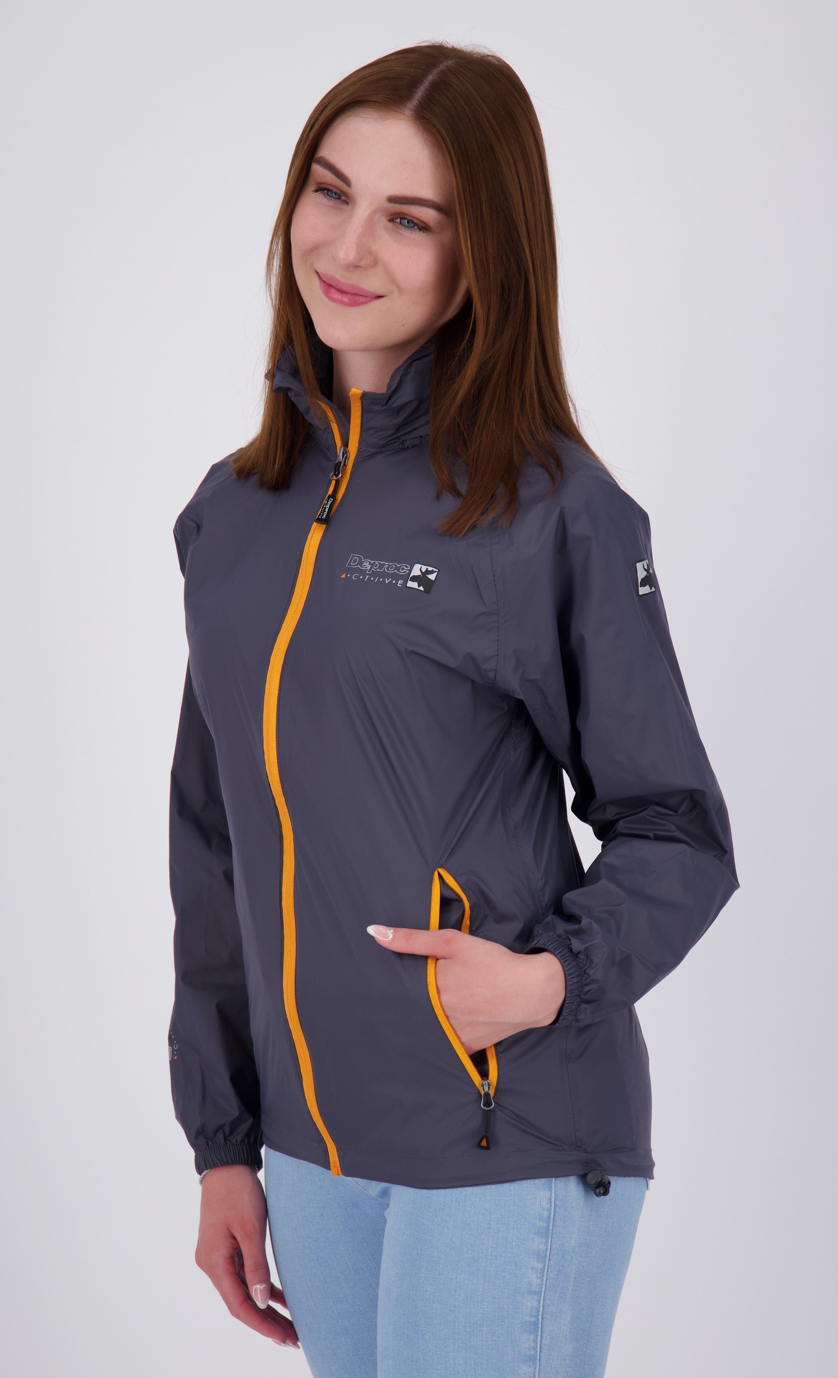 WOMEN Active großen auch erhältlich, ROBSON Größen anthra mitgelieferter Regenjacke in DEPROC Packbeutel II CS