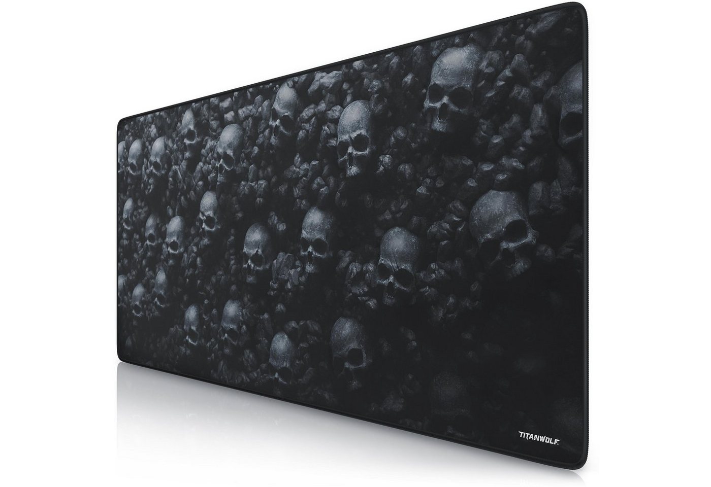 Titanwolf Gaming Mauspad XXL Speed Mousepad 900 x 400 x 3 mm, große Tischunterlage (1-St), rutschfest, abwaschbar, Geschwindigkeit & Präzision, Skulls