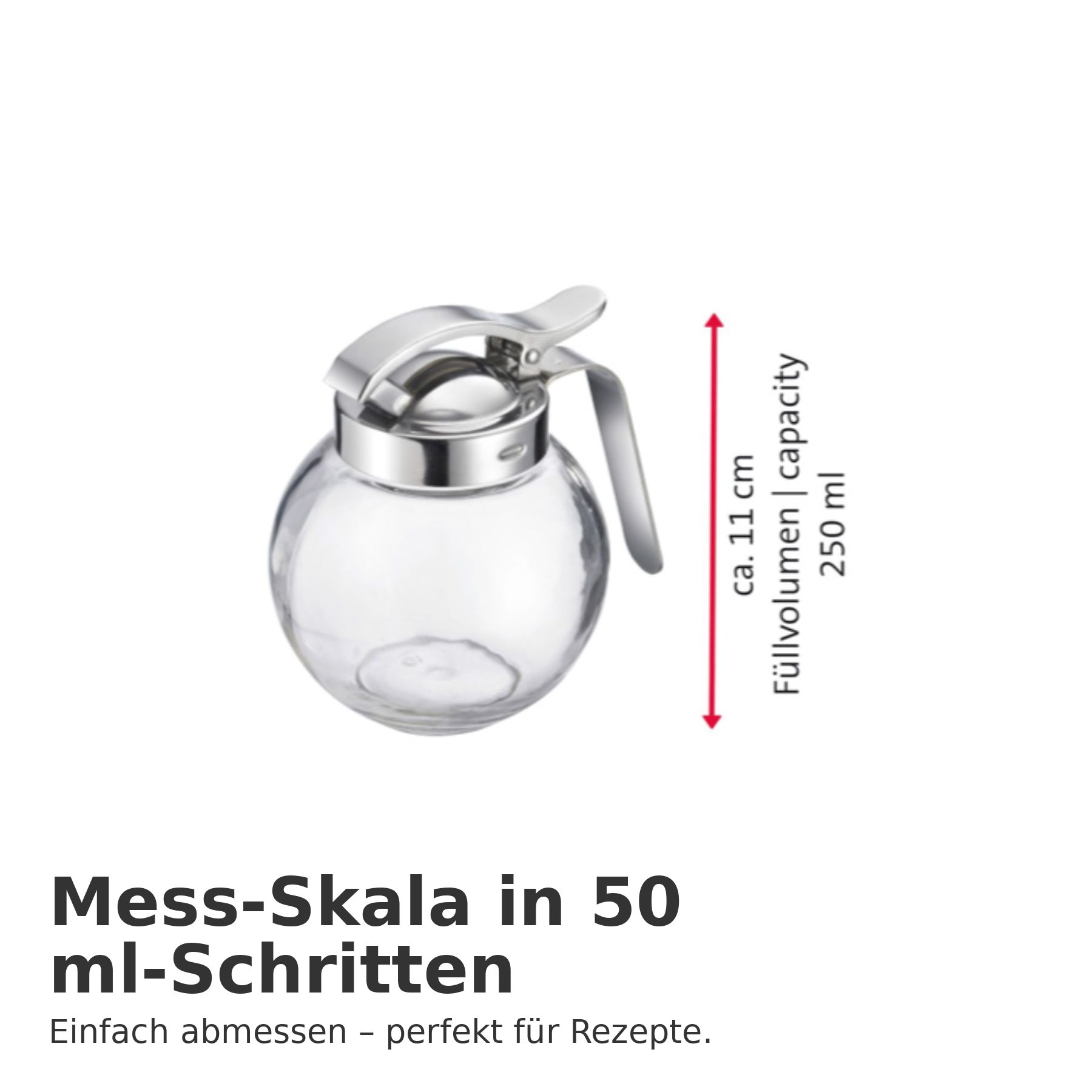 Thiru Honigglas - Sahnegießer/Honigspender - Honigtopf - Einhandbedienung & tropffrei