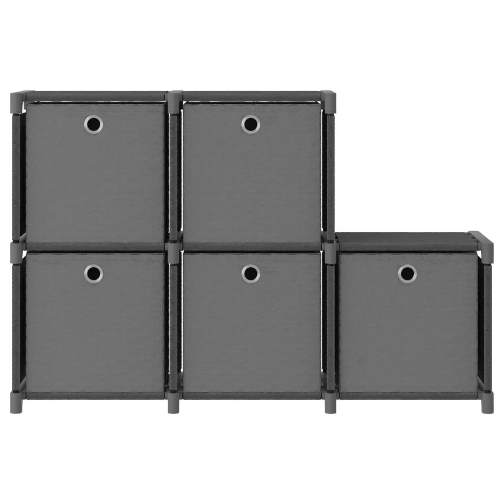 Stoff, Grau 103x30x72,5 1-tlg. Fächer Boxen mit Bücherregal Würfel-Regal cm 5 vidaXL