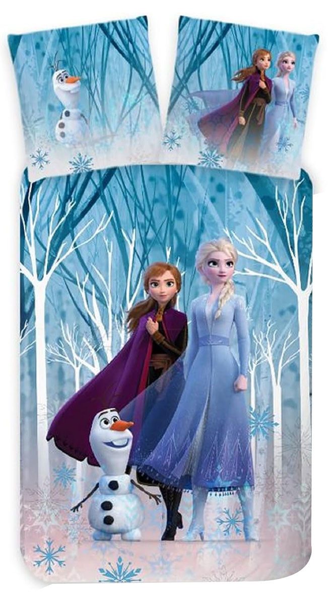 Disney Kinderbettwäsche Disney Frozen Kinderbettwäsche Anna Elsa Olaf Schnee 100 x 135 cm, Renforcé, 2 teilig