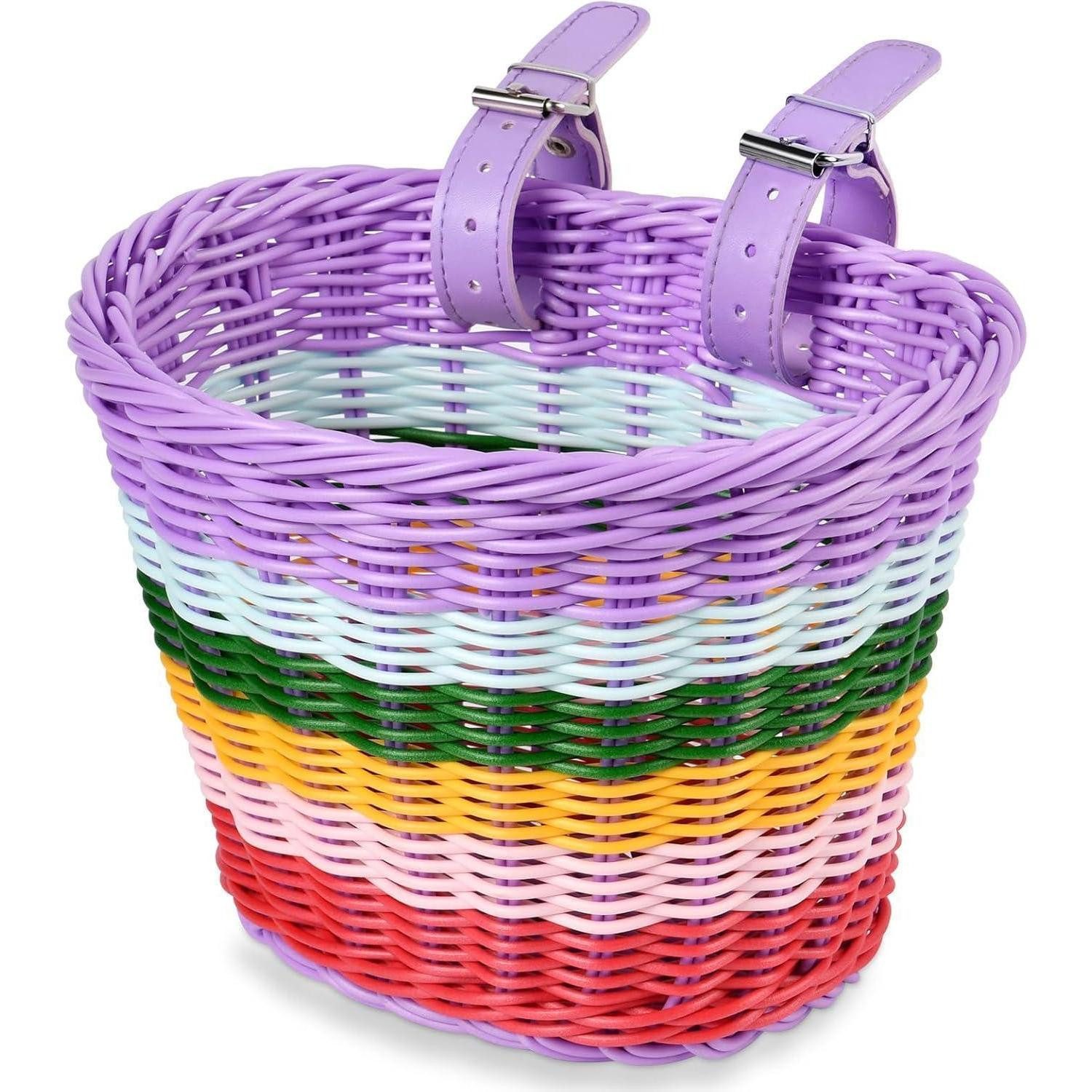 LuxusKollektion Fahrradkorb Fahrradkorb Kinder Mädchen Vorne Rattan Abnehmbar #7 Mehrfarbig