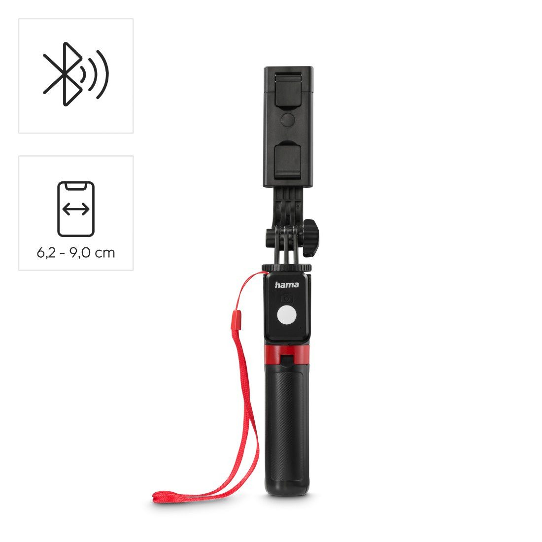 Hama Selfie-Stick Handystativ höhenverstellbar 23 bis 70 cm, 2 in 1, Stativ und Selfiestick