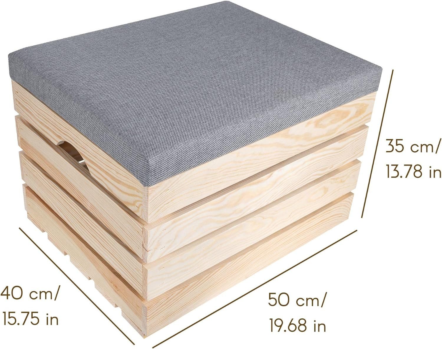 Creative Deco Sitzhocker Sitzbank gepolstert mit Stauraum 50x40x35 cm, mit Stauraum