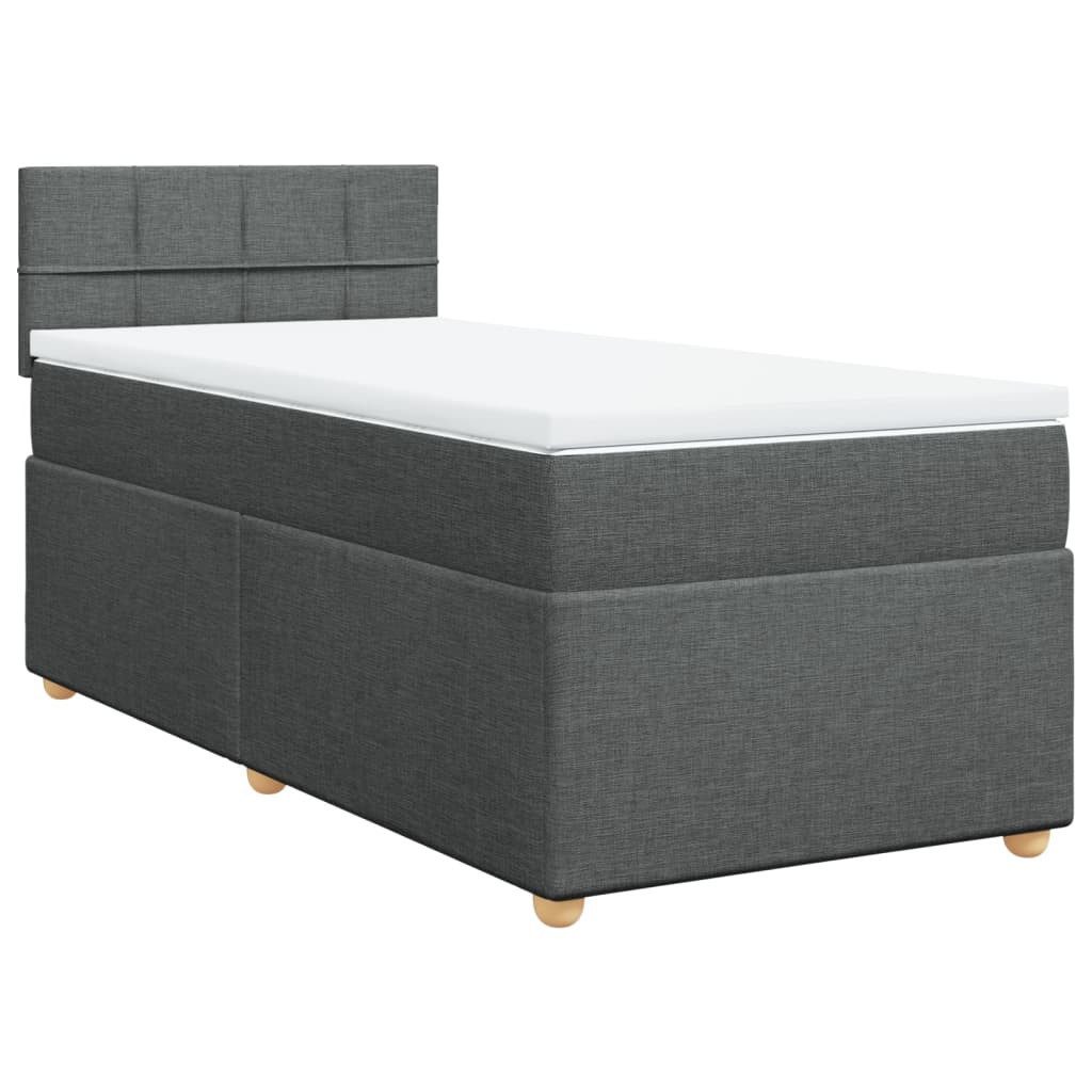 Bett Boxspringbett mit Matratze Dunkelgrau 80x200 cm Stoff