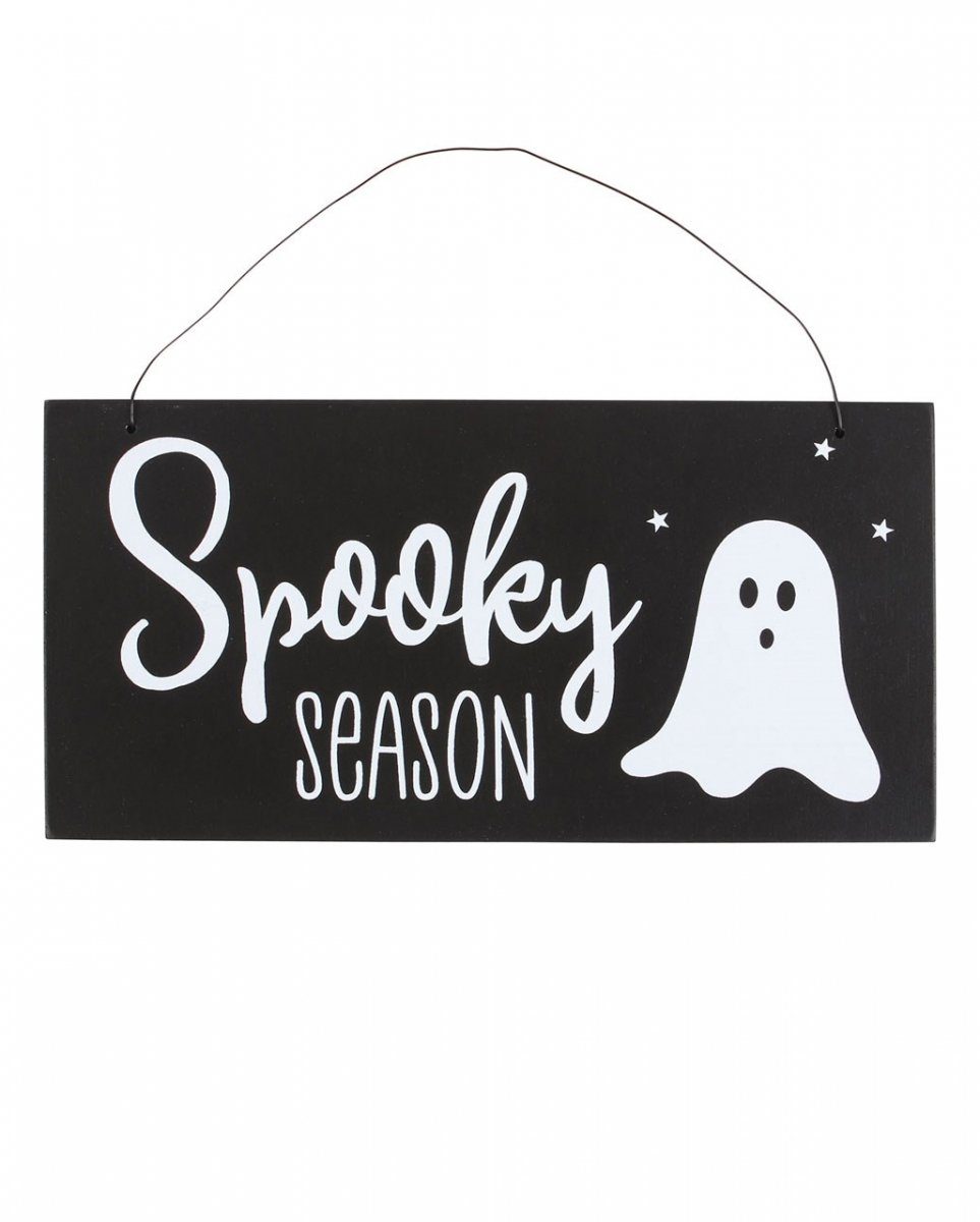 Horror-Shop Dekofigur ";Spooky Season"; Hängeschild mit Geist