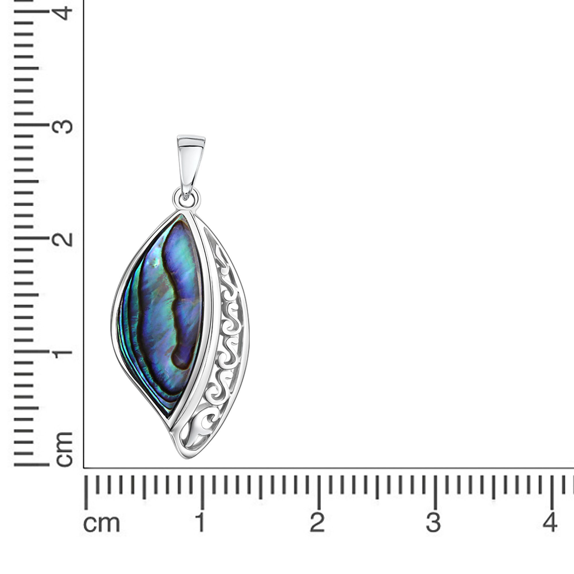 Abalone, Veredelt Abalone mit Vivance Silber rhodiniert (Irismuschel) Kettenanhänger 925-Sterling