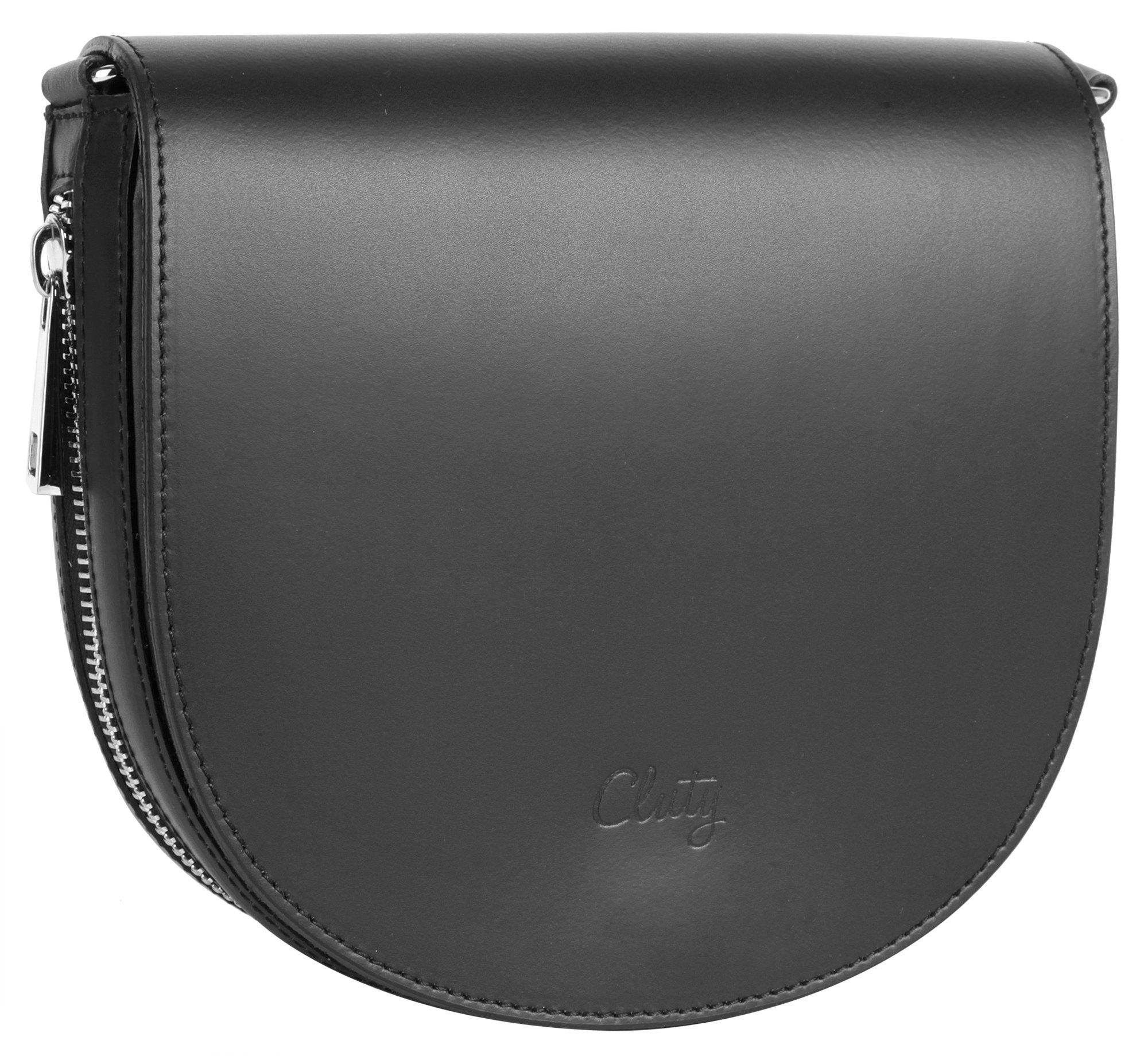 Cluty Umhängetasche, echt Leder, Made in Italy