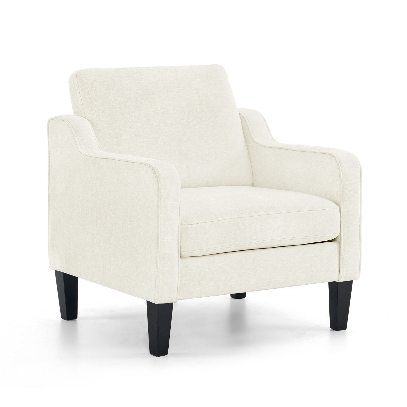 VINGLI Sessel Chenille, Einzelsessel mit Holzbeinen, Polstersessel 76x78 x84cm, Lesesessel mit Armlehnen für Wohnzimmer, Schlafzimmer & Büro von VINGLI