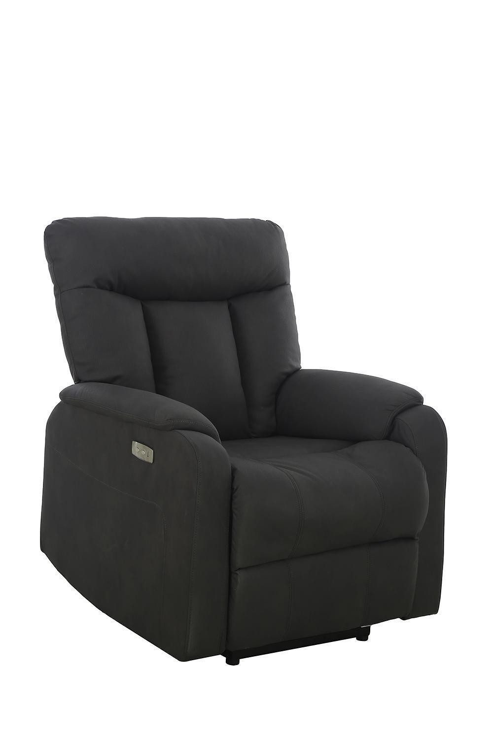 Femo Trade Relaxsessel FM-3215, Anthrazit, Mikrofaser, USB-Anschluss, 1-motorig, elektrische Relaxfunktion, B 79 x H 100 x T 93 cm