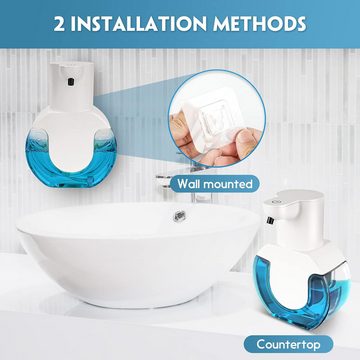 Brücke Seifenspender Elektrischer automatischer Schaumseifenspender mit Sensor, 420 ml, Level 4-Einstellungen, USB-Aufladung, geeignet für Badezimmer, Toilette