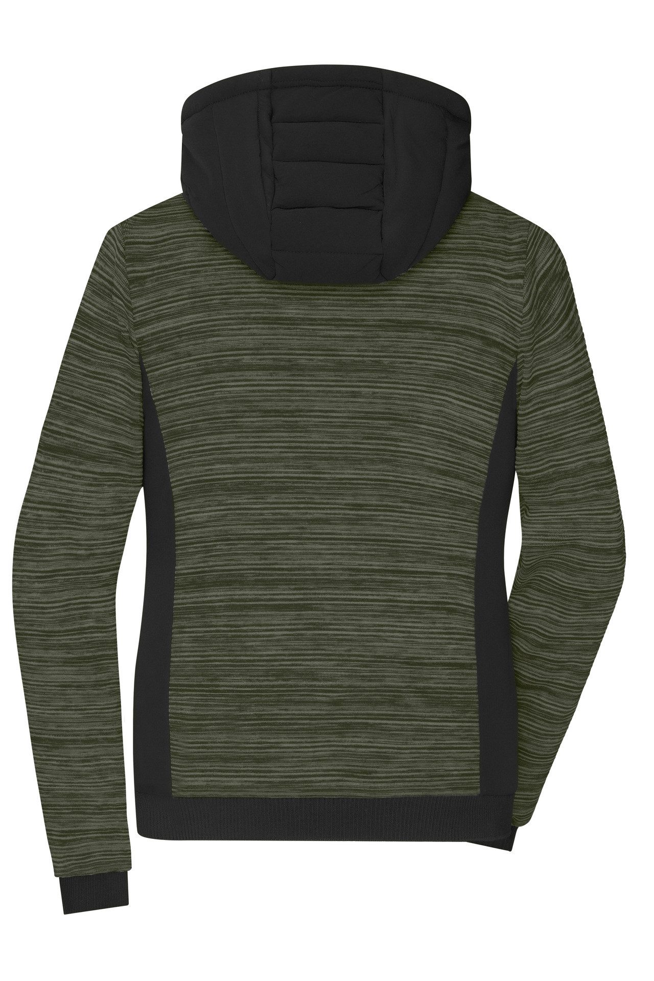 James & Nicholson Strickfleecejacke Wattierte Damen Strickfleece Jacke im attraktiven Materialmix JN1843 Hybridjacke mit wärmender Wattierung