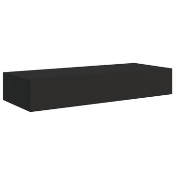 vidaXL Regal Wand-Schubladenregal Schwarz 60x23,5x10 cm MDF