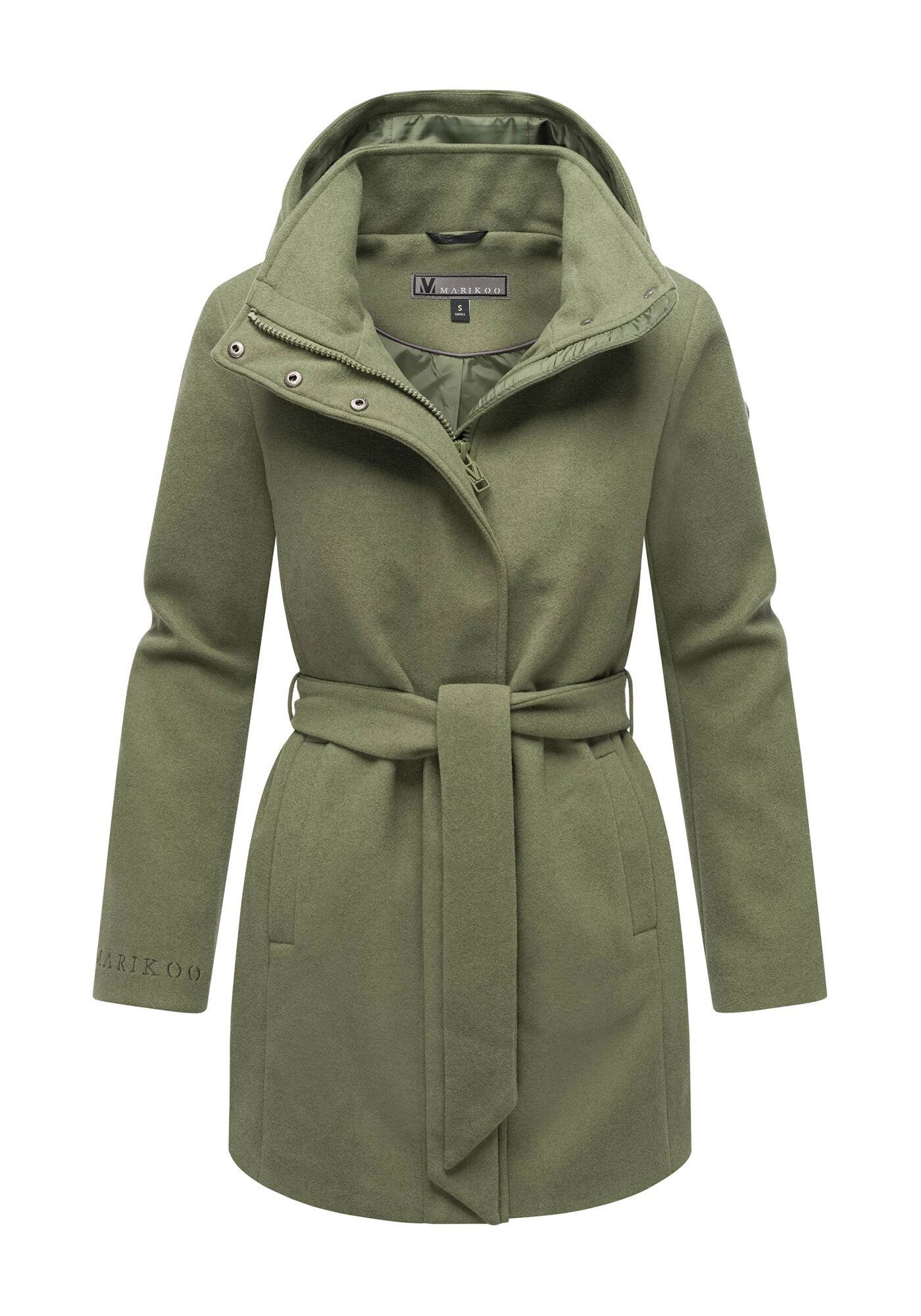 Marikoo Kurzmantel Katalinaa Eleganter Wickel Mantel mit Taillengürtel und günstig online kaufen