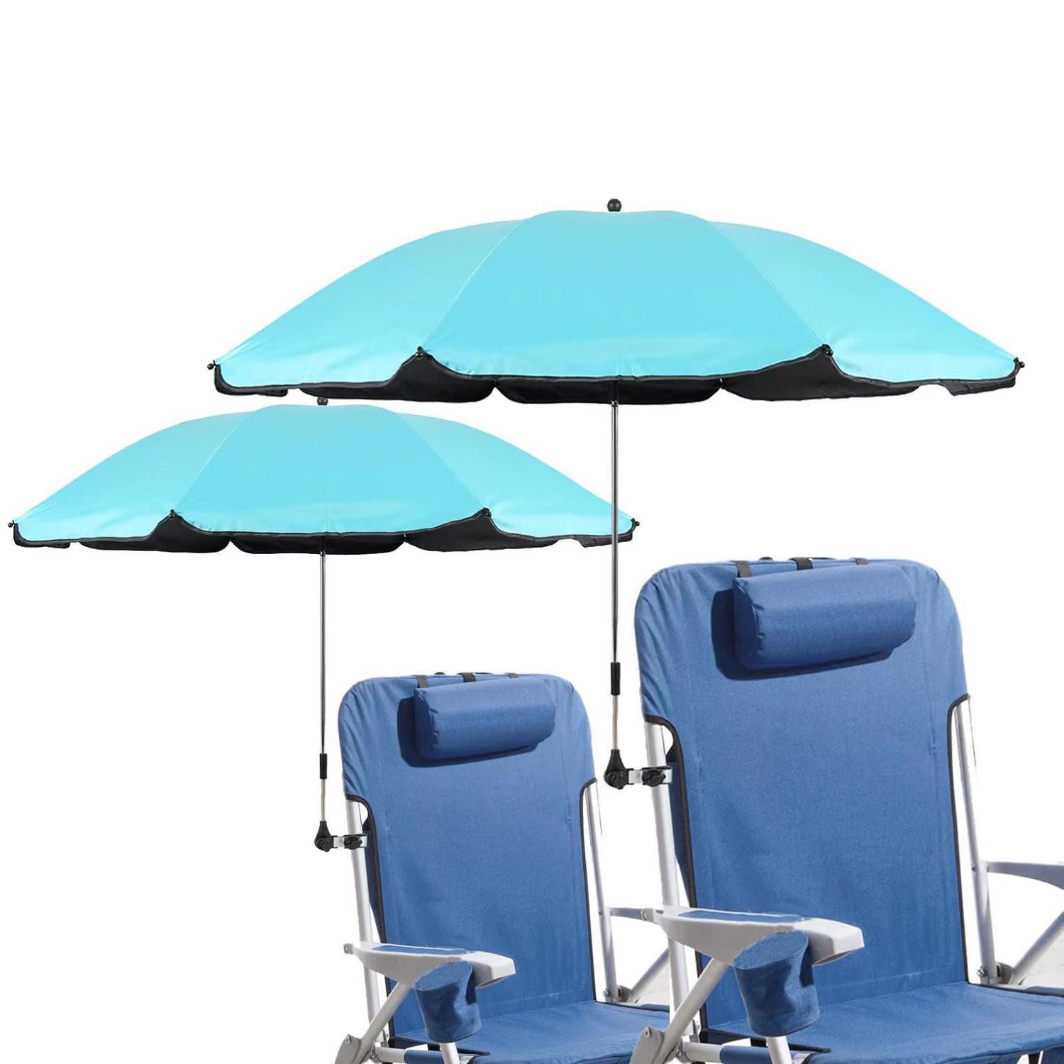 LuxusKollektion Balkonschirm Sonnenschirm für Stuhl mit Klemme Blau 2er Pack