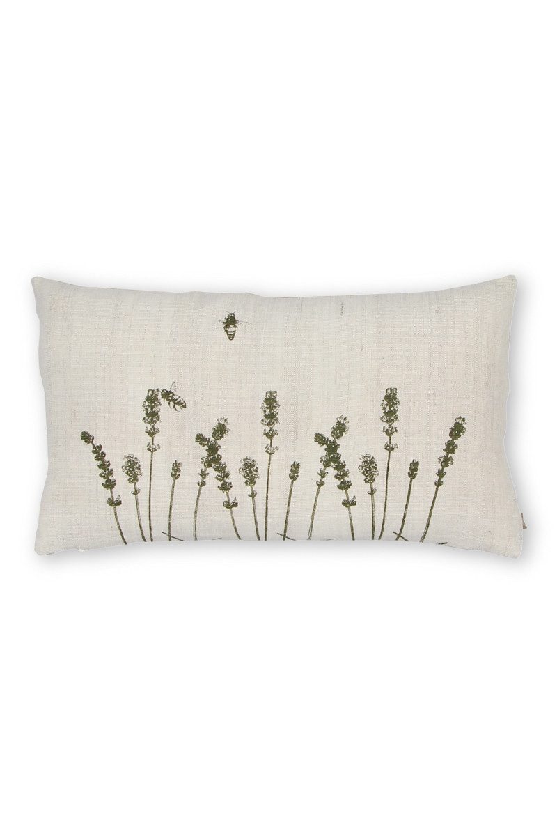 Dorothee Lehnen Kissenhüllen Leinenkissen - LAVENDER - leinen/dark olive