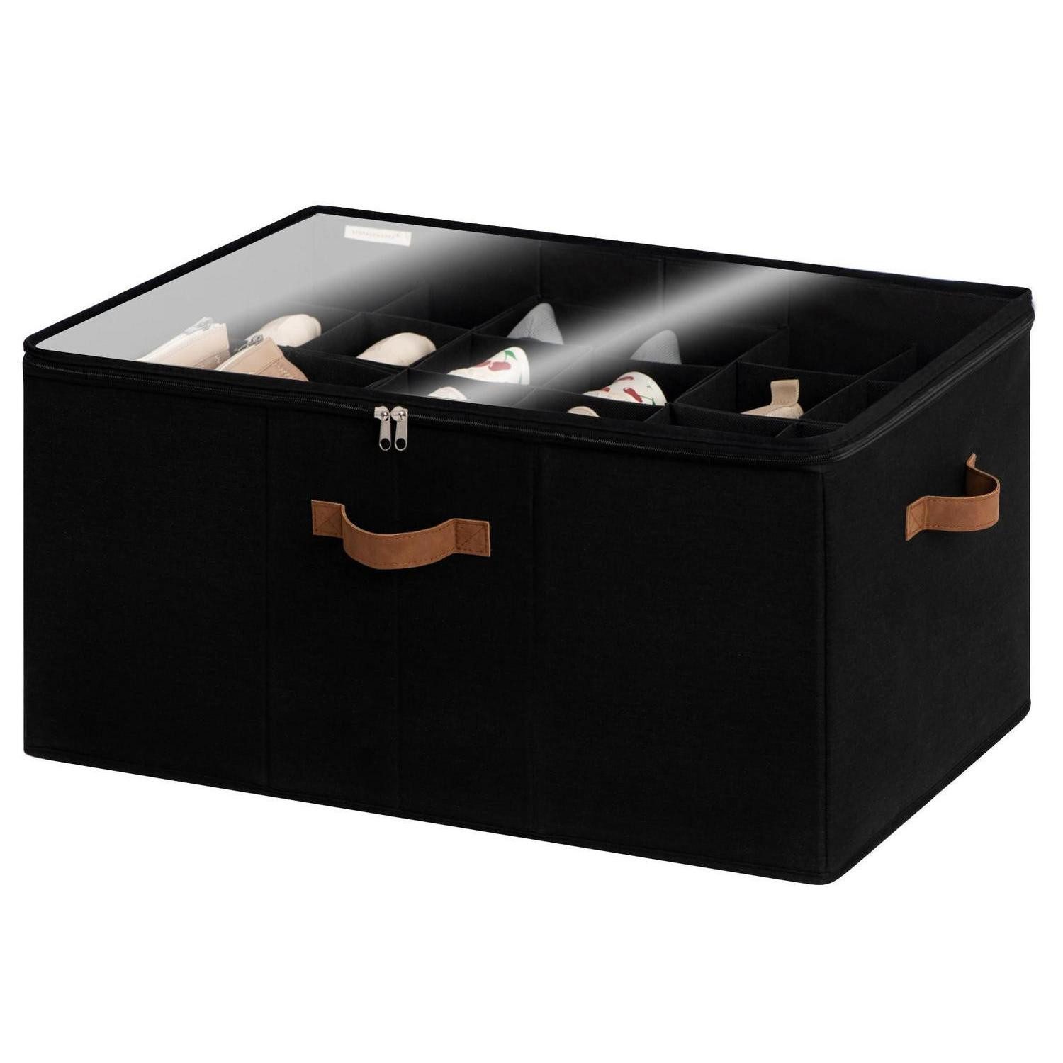 LuxusKollektion Schuhbox Schuh-Organizer extragroß 16 Paar Schwarz (1 St)