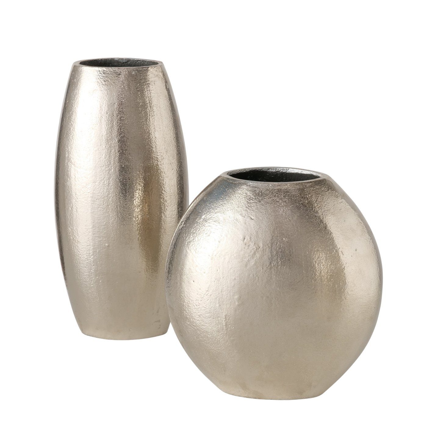 MF Dekovase Vase Sorella Silber Aluminium Set Modern Glanzoptik (1 St) günstig online kaufen