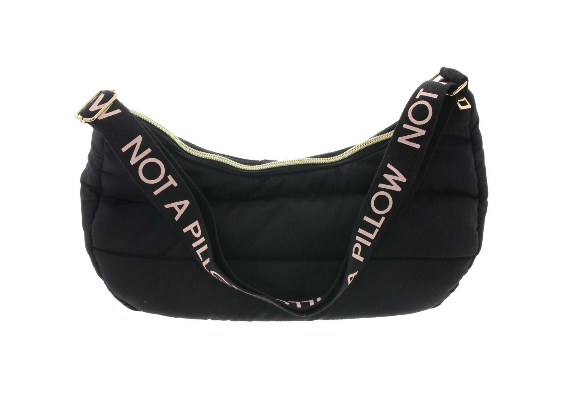 Dekoleidenschaft Handtasche "Not a Pillow" schwarz, 36x11x22 cm klein, Schultertasche, Tragetasche, Umhängetasche