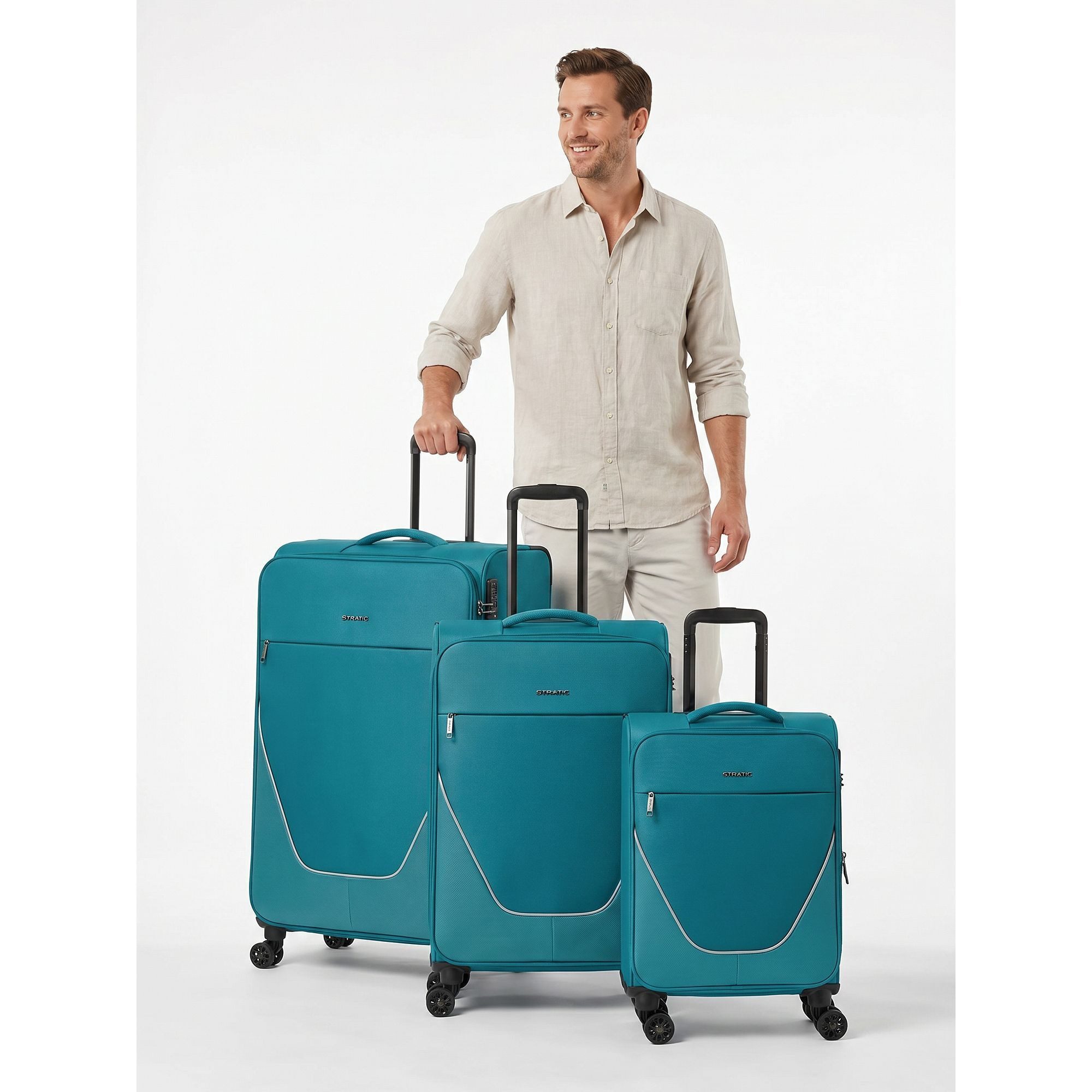 Stratic Trolleyset taska, 4 Rollen, (3-teilig, 3 tlg), Polyester