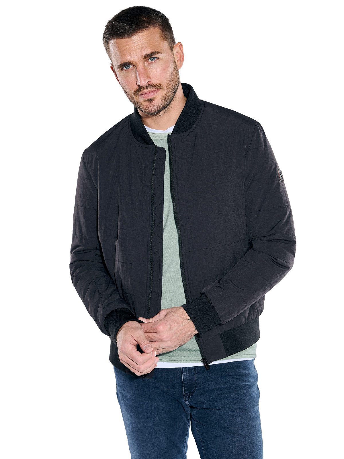 emilio adani Steppjacke Herren Blouson-Jacke slim fit, Schwarz