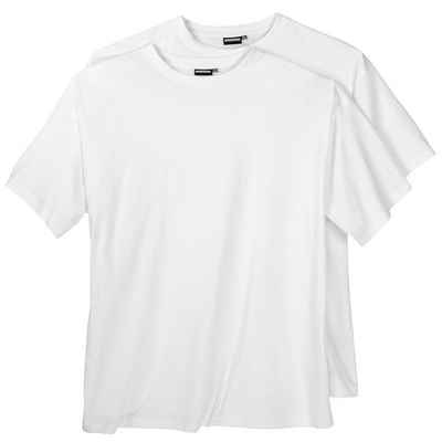 ADAMO Rundhalsshirt »Übergrößen Weißes T-Shirt 2er Pack Marlon Adamo-Fashion«