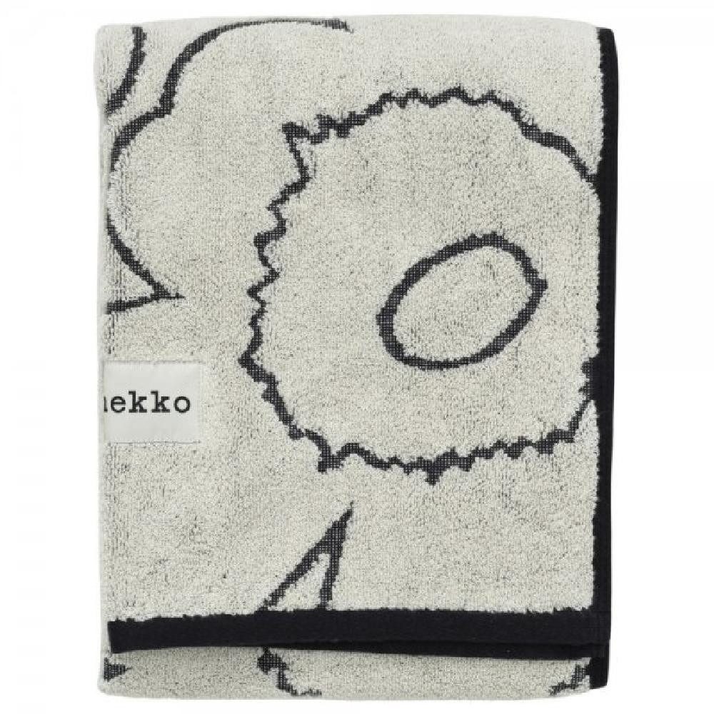 Marimekko Badetücher Handtuch Piirto Unikko Ivory / Black (50x100cm)