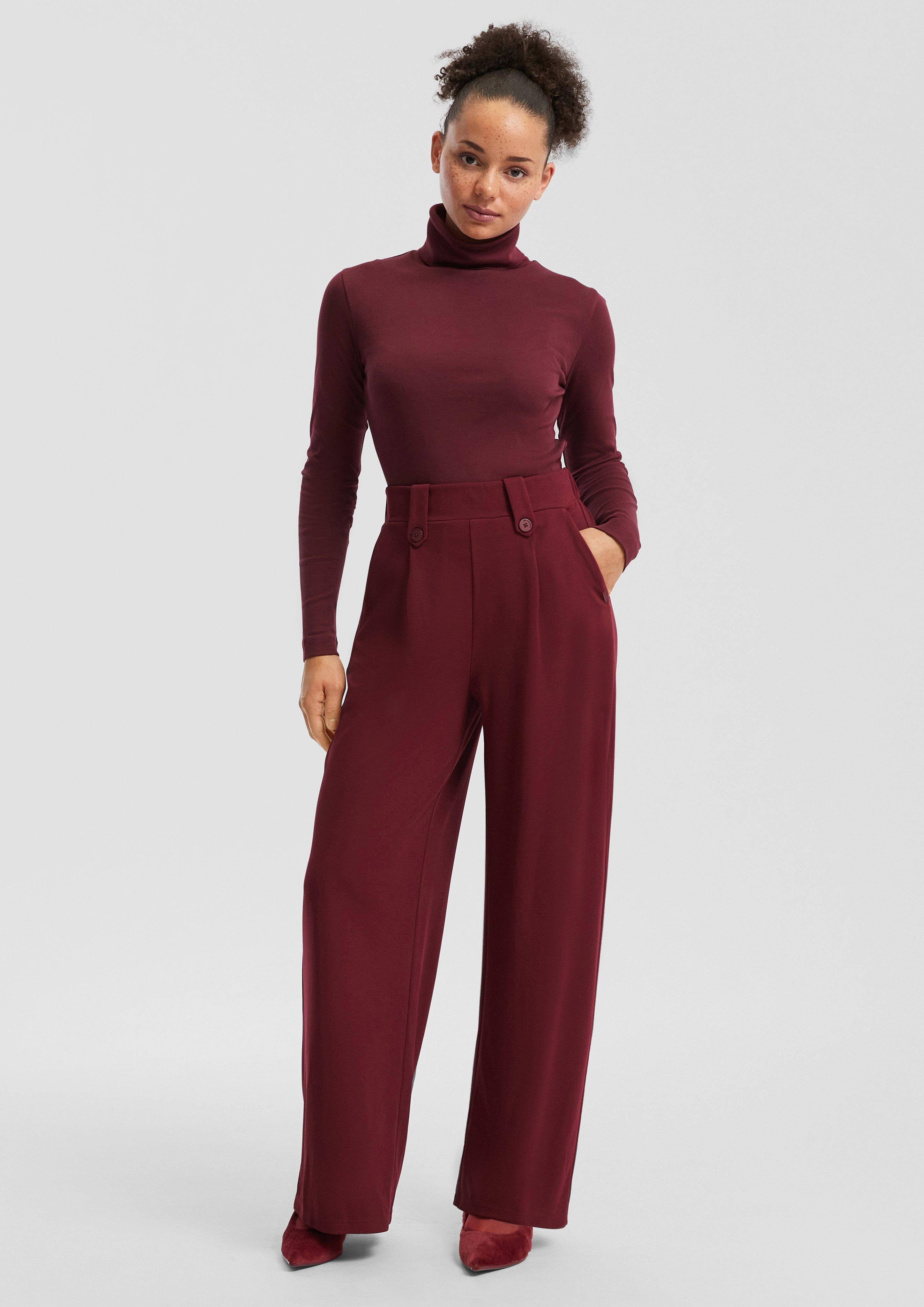 QS Stoffhose Wide-Leg Hose aus Interlockjersey günstig online kaufen