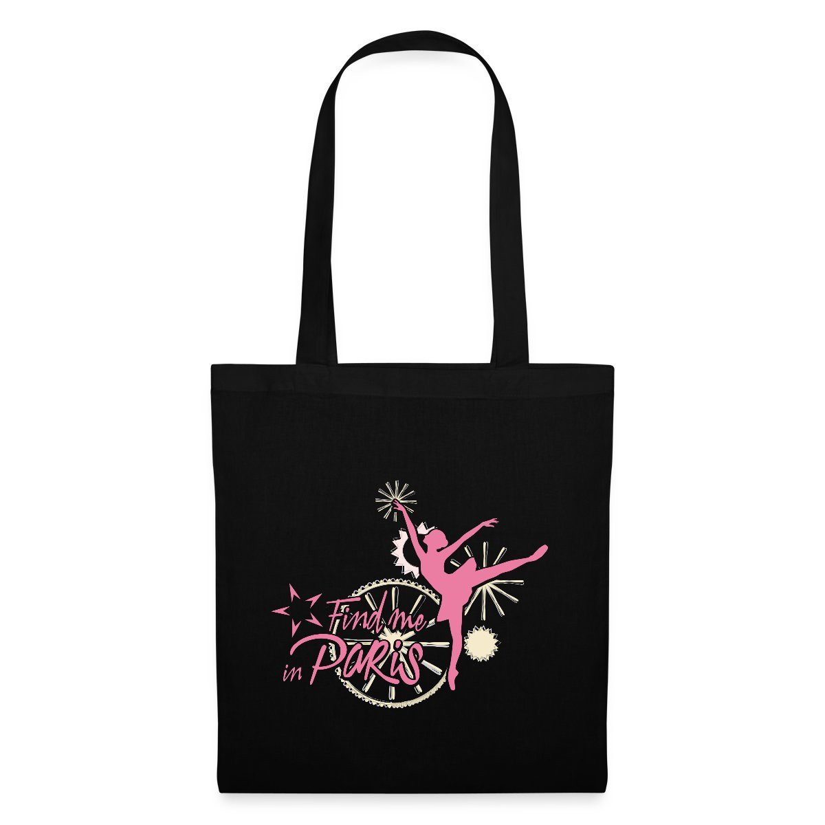 Henkeltasche Find me in Paris Logo rosa Stoffbeutel