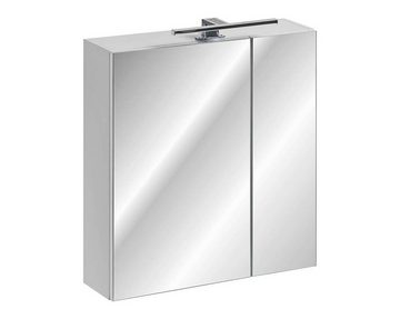 einfachgutemoebel Waschtisch-Set Badezimmer Set 4-tlg Whitskand 90cm, Einbaubecken, weiß-graueiche